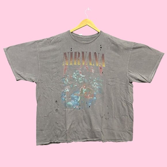 Nirvana MTV Unplugged in New York Grunge Band Distressed Tee O/S - Picture 1 of 4